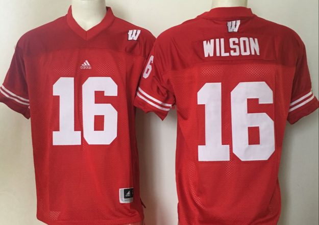 NCAA Youth Wisconsin Badgers Red 16 Wilson jerseys
